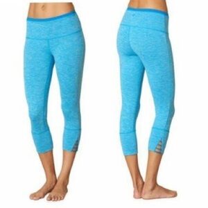 Prana Tori Capri Legging Heathered Blue Strappy Size Small